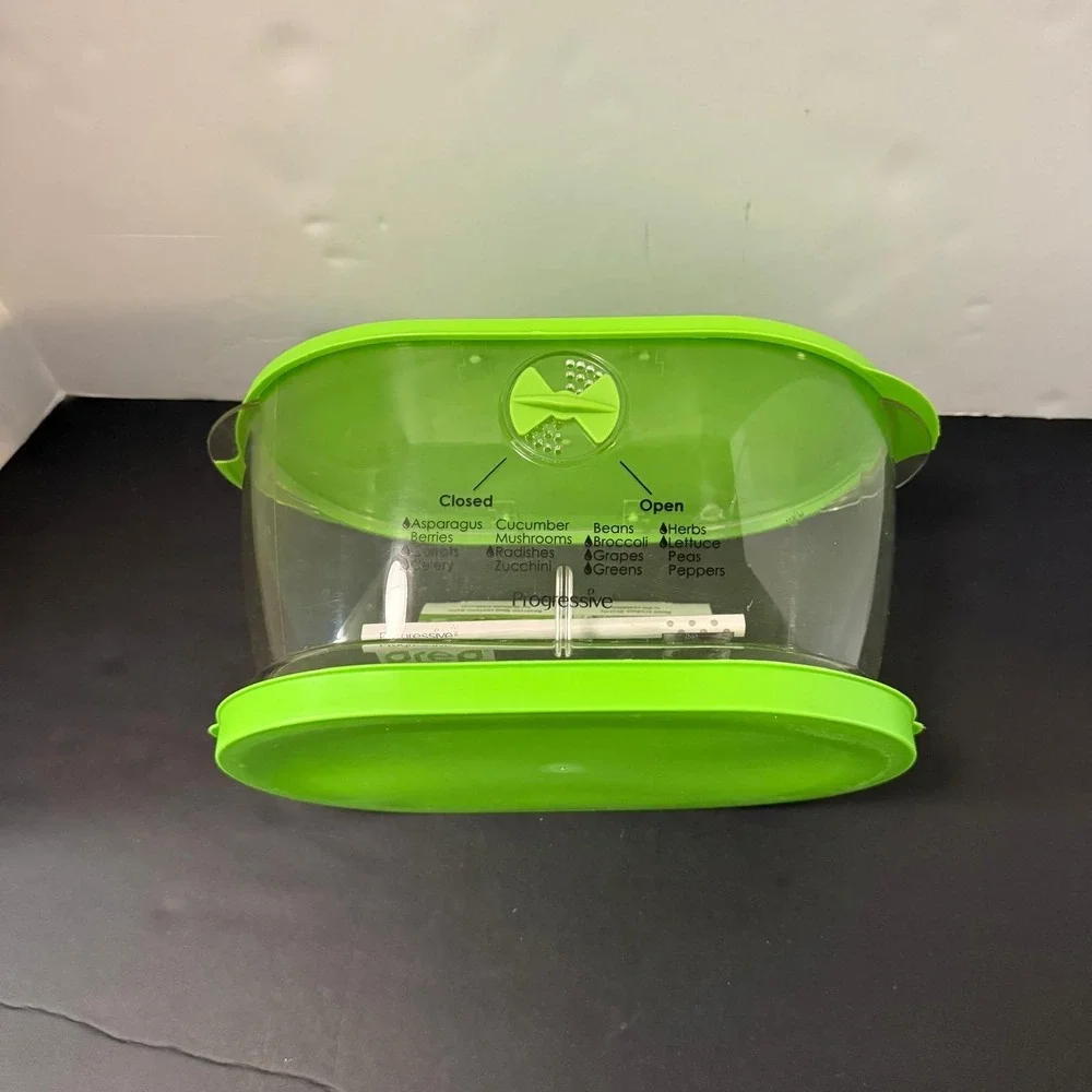 Progressive Prepworks Lettuce Keeper Food Storage , 4.7 Qt, Green Lid